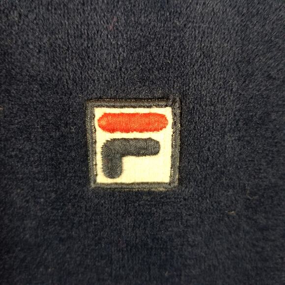 Fila Women's Navy Blue Velour Hoodie Track Jacket Size S Small - Picture 4 of 6